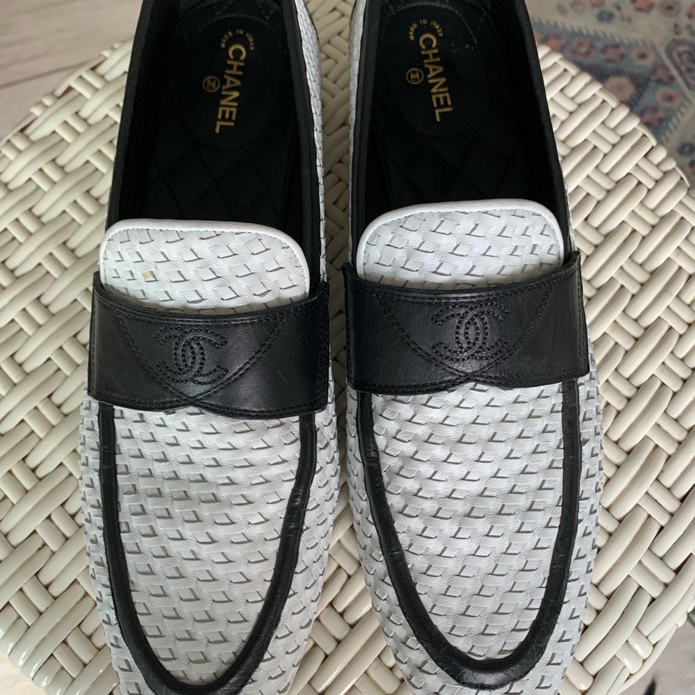Authentic Chanel leather loafers